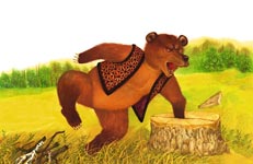 Не силой, а умом. Пень и стиснул медвежью лапу