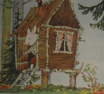 Три поросенка. Домик из сучьев и веток